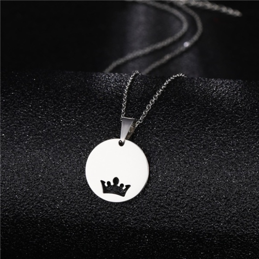NWT Stainless Steel Crown Necklace